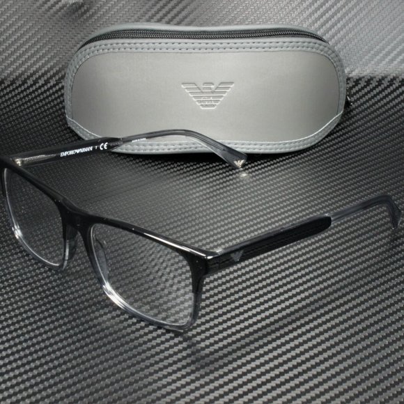 Emporio Armani Men's Black and Grey Eyeglasses!